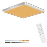 EUG-PRODUCTS LED Deckenleuchte Dimmbar mit Fernbedienung 24W RGB Farbwechsel Led Deckenlampe 4000K Modern Quadrat Deckenbeleuchtung für Wohnzimmer Schlafzimmer Kinderzimmer Badezimmer 29 * 2.5cm