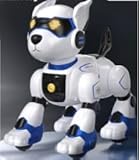 GuKKK Roboter Hund Kinder Ferngesteuerter Spielzeug, Interaktiver Anfassen und Folgen Roboterhund mit 17 Funktionen, programmierbarer Tanz Musik RC Hund Roboter Spielzeug (Blau)