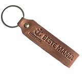 ANKERPUNKT Geschenke für Mama Beste Mama Schlüsselanhänger Leder - Mama Geschenk zum Geburtstag - dunkelbraun Made in Germany