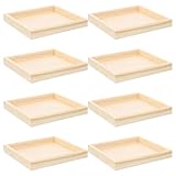 CORHAD 8 Stück Teiliges Holz-tablett Würfel-Puzzles Stapelbare Stabile Sortier Aufbewahrungstrays aus Unlackiertem Holz Praktisches Puzzle-zubehör für Gruppenaktivitäten