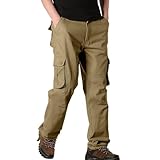 Baggy Arbeitshosen Hosen Jogginghose Herren, Stretch Locker Leichte Regular Fit Cargohose Outdoor Hosen Lang Baumwolle Outdoor Elegant mit Taschen Stretchhose Herren Jogginghose Herren 4XL Übergröße