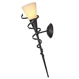 Wandfackel Wandleuchte mit Spirale Wandlampe E14 Rostfarben Scavoglas Leuchte 230V