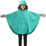 JEMIDI Kinder Regenponcho Wasserdicht - Regencape für Jungen und Mädchen - Atmungsaktiver Unisex Regenmantel - Regencape Kinder - Regenschutz Poncho Kinder versch. Größen