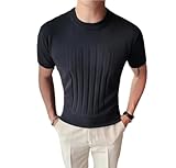 Kurzarm Shirt Herren Sommerhemd Trend Herren Short Sleeve Shirt Herren Kurzarm Stricken Herren Freizeithemden Kurzarm Für Komfortabel Herren H-Black2 3XL