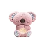 Dabeto Schlummer Koala mit Atembewegung, Beruhigendes Koalabär Kuscheltier, Schlummer Koala Plüschtier, Geburtstagsgeschenk, Geeignet für den Gebrauch im Schlafzimmer (Pink)