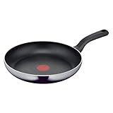Tefal D52606 Resist Bratpfanne 28 cm | sichere Titanium Antihaftversiegelung | Thermo-Signal Temperaturindikator | leichte Reinigung | Flame Protect-Technologie | Schwarz