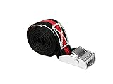 LAS 10318 Spanngurt mit Klemmverschluss Ca. 1,5 m x 2,5 cm, schwarz/rot