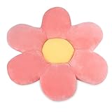 Syvory Blumenbodenkissen Sitzkissen，40cm Blumenförmiges Kissen，Blumenboden Kissen Tatami Blumenförmiges，Zierkissen，Stuhlkissen Raumdekoration Plüschkissen（Pink/Yellow