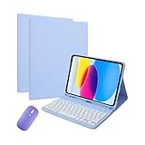 Tastatur hülle für iPad Air 13 Zoll M3 2025/M2 2024 und 12,9 Zoll 6./5./4./3. Generation mit Maus, schlanke Schutzhülle mit kabelloser, Abnehmbarer Tastatur mit 7-Farbiger Hintergrundbeleuchtung