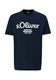 T-Shirt mit Logo-Print Navy L