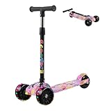 3 -Rad -Roller für Kinder, Roller für Kinder -tragbarer Farbiger Roller mit LED -Licht, DREI Wäsche mit Nicht -Slip -Brücke, Outdoor für 3 -Rad Vacan Scooter zum Geburtstag Bambze