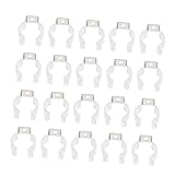 FIXOSHEE 20 Stück Teiliges U clip LED röhrenhalterung aus Edelstahl mit Weißem Kunststoffschutz Kratzfrei Leicht zu Montieren Langlebige Befestigung für LED Leuchtstoffröhren Innen und