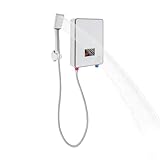 Durchlauferhitzer 230V Dusche 6500W Warmwasserbereiter mit Handbrause Touchscreen LED-Display 30-55°C Einstellbar 1/2-Zoll-Schlauchanschluss Niederdruck 0.02–0.6 MPa 1.2-1.5L/min für Bad Badezimmer