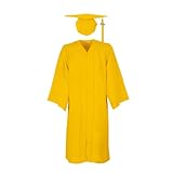 WAZHAKU Abschluss Talar Unisex Abschluss Robe mit Doktorhut Graduationrobe Bachelor Abschluss Talar für Abschlussfeiern Hochschule Bachelor Abschluss Geschenk Akademischer Talar mit Hut