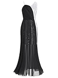 Xnihocha Glitzerkleid Mädchen Elegant Ärmellos Festlich Hochzeit Kleid A-Line Lang Hochzeitskleid Formelle Party Cocktailkleid Schwarz 122-128