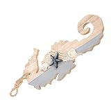 Uonlytech Maritime Holz Wanddeko Seepferdchenförmig Handgefertigt Nautischer Stil Strand Deko Für Schlafzimmer Wohnzimmer Badezimmer Innen Außen Wohnzimmer Büro Terrasse