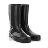 LEMIGO Damen Gummistiefel Wasserdicht Halbohe Regenstiefel Gartenschuhe Grün Schwarz IGA 36-42 EU (Schwarz, EU Schuhgrößensystem, Erwachsene, Numerisch (von/bis), M, 39, 40)