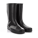 LEMIGO Damen Gummistiefel Wasserdicht Halbohe Regenstiefel Gartenschuhe Grün Schwarz IGA 36-42 EU (Schwarz, EU Schuhgrößensystem, Erwachsene, Numerisch (von/bis), M, 40, 41)