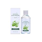 Soothing Aloe vera Gel, Bio Aloe Vera Gel, für Gesicht Körper, Natürliche Beruhigende Pflegende Feuchtigkeitscreme für Trockene & Strapazierte Haut, Sonnenbrand, After Sun Lotion (1)