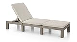 Allibert by Keter Daytona Deluxe Sonnenliege für Garten, Terrasse & Balkon mit verstellbarem Kopfteil, cappuccino, inkl. Auflage, Gartenliege aus Kunststoff, flache Rattanoptik, 195x65x25,5 cm