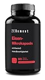 Eisen 30mg pro Kapsel mit 80mg Vitamin C pro Kapsel | gut verträglicher Premium-Rohstoff: Lipofer® | Iron Tablets für Immunsystem, Energiestoffwechsel & Blutbildung | hochdosiert | Zenement