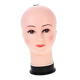 OATIPHO Mannequinkopf Wimpernschaufensterpuppe Schaufensterpuppenkopf Flechten Wimpern Schaufensterpuppenkopf Weiblicher Kahler Schaufensterpuppenkopf Plastik Beige