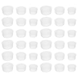 Homoyoyo 150 Stück Teiliges Kunststoff Stopfen Verschlusskappen für Haushaltsgläser Transparent Glasdosen Deckel Staubdicht und Auslaufsicher zur Frischhaltung von Lebensmitteln und