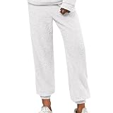 Pyjamahose Damen Lang Flanell-Schlafanzughosen Flauschige Schlafanzughose Warm Schlafanzug-Hosen Winter Teddy-Fleece Haushose Für Mädchen Pyjama-Hosen Loungehose Relaxhose Pyjamaunterteil