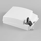 Wasserdichte und abschließbare Steckdosenbox mit Schlüssel, Schutzabdeckung, geeignet für verschiedene Steckdoseninstallationen (Weiß)