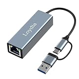 USB C auf Ethernet Adapter, USB 3.0 zu RJ45 1000Mbps Ethernet LAN Netzwerkadapter, Kompatibel für Laptop,PC mit Windows 7/8/10, XP, Vista, Mac