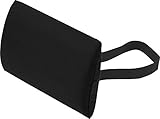 THERALINE Lordosekissen Lendenkissen 32x23x5/1 cm mit Bezug 'Köper Schwarz' | Ergonomisches Rückenkissen zur Unterstützung bei Rückenschmerzen | Ideal für Auto und Büro | Abnehmbares Halteband