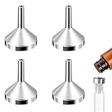 4 Stück Trichter,Trichter Edelstahl Set,Metall Trichter Mini,Dosierwerkzeuge,Parfüm-Trichter,Tragbarer Trichter, Flüssigkeitsabgabewerkzeug,Für Flaschen,Küche,Kosmetik Und FlüSsigkeiten (Silber)