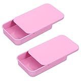 Dental Floss Boxen 2 Stück Tragbare Zahnseide Boxen Metall Zahnseide Picks Spenderbox 8x5x1.5cm Reise Zahnseide Box Nachfüllbarer Aufbewahrungsbehälter für Reisen,Verabredungen Hotels-Rosa