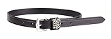 ARBO-INOX® - Sporenriemen aus Leder - mit Strass - schwarz oder cognac - Schlaufe aus Alcantara (Leder schwarz)