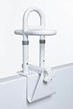 TINMAGI Badewannen Einstiegshilfe für Senioren, Einstiegshilfe Badewanne Höhe Verstellbar 41-50cm, Breite 8-17cm, Badewanneneinstiegshilfe, Badewannengriff Ohne Bohren, Haltegriff Bad Weiß