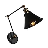Operitacx schmiedeeiserne Wandleuchte Bar einfach drinnen Nachtlampen Lampenfassung Dekoratives Licht Eisen Nachttischlampen Wandlampe Retro Wandleuchte mit Schwingarm industrielle Lampe