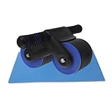 Abaodam Rutschfestes Ab Rollenrad mit Kniematte Automatisches Rebound Bauchroller Trainingsgerät für Effektives Bauchmuskeltraining Stabiler und Sicherer Einsatz