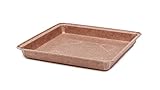 Ecopack Quadratische Einwegformen aus Papier für Torten, Brownies und Flammkuchen, backofenfest bis 220 °C, Maße 16 x 16 x 2 cm, 8 Stück