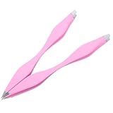 PACKOVE 2 Stück Doppelendige Augenbrauen aus Edelstahl präzisionspinzette Präzisions Pinzette Augenbrauen Formung werkzeug Mitesser Pinzette Wimpernapplikator Twizzer Rostfreier Stahl Rosa