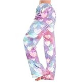 Mrat Damen-Hose, Valentinstag, Liebeshose, hohe Taille, einfarbig, Workout-Hose, Übergröße, Pyjamahose, Cargohose, Jogginghose mit Farbverlauf, Herzmuster, Sportverkauf, 5XL, Lila #04, 4XL