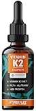 Vitamin K2 Tropfen hochdosiert 1800x (50ml) - 200 µg Vitamin K2 MK7, Pharmaquinone® Premium Vit. K2 hochdosiert mit 99,7+% all-trans-Gehalt - laborgeprüft mit Zertifikat - 100% vegan
