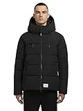 khujo Herren warme Winter Steppjacke mit innenliegenden Rucksackträgern und Abnehmbarer Kapuze Loga2-YM Black Gr. XL