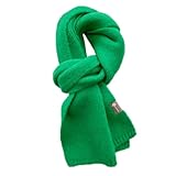 Duories Damen Schal Winter, Unisex Paar Gestrickter Schal Frauen Lange Schals Vintage Große Schal Herren, Weiche Verdickte Warmer Woll Strickschal Langschal Winterschal Knit Long Scarf,Grün