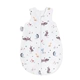 Julius Zöllner Baby Sommerschlafsack aus 100Prozent Jersey Baumwolle, Größe 62 | 2 - 6 Monate, Standard 100 by OEKO-TEX, Crazy Animals