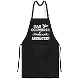 OM3® Das Schwarze kann man abkratzen - Grill-Schürze - Parodie - BBQ Küchenschürze für Erwachsene Unisex