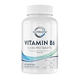 Vitamin B6 12,5mg | 365 hochwirksame vegane Tabletten | Trägt zu einem gesunden Stoffwechsel, einer normalen Funktion des Nerven- und Immunsystems bei | Trägt zum Abbau von Müdigkeit bei Von Nutriota