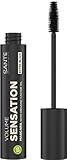 SANTE Naturkosmetik Volume Sensation Mascara Extra Schwarz, Schwarze Wimperntusche für sensationelles Wimpernvolumen, Natural Make-Up, Mit Bio-Rizinus & Bio-Mandelöl, Vegan, 12ml