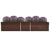 ShCuShan Garten-Hochbeet Verzinkter Stahl 400×80×77 cm Hochbeete FüR Garten Pflanzbeet Hochbeete Pflanzkasten Hochbeet Balkon Braun