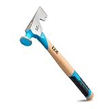 OX Tools Pro 340 g Trockenbau-Beilhammer, Combo mit TPR-Griff und Nagelabzieher, gerader Hickory-Griff, gefräste Schlagfläche, Trockenbauhammer, Werkzeug Beilhammer, OX-P088712