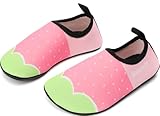 Badeschuhe Kinder Wasserschuhe Schnell Trocknend Schwimmschuhe rutschfeste Aquaschuhe Leicht Strandschuhe für Jungen Mädchen Surfschuhe Kleinkind Baby Barfußschuhe Beach Pool (Rosa, 30 EU)